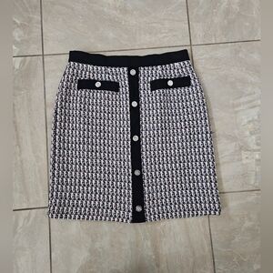 Maje Chic Black and White Tweed Skirt Size 40